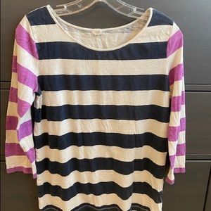 J crew 3/4 sleeved striped tee
